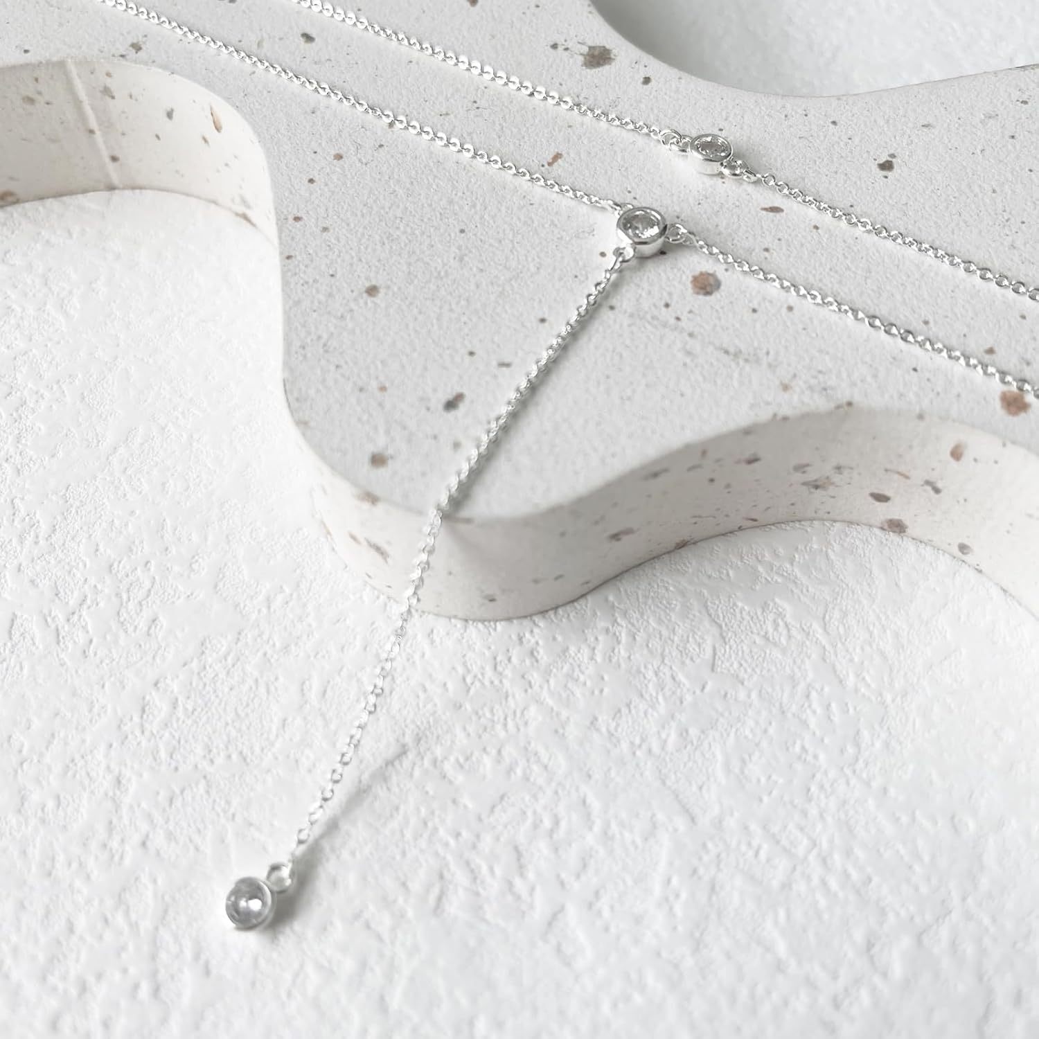 Gold Necklace for Women, Dainty Long Necklace 14k Gold Plated/Silver Y-Shaped Pendant Necklaces Trendy Beaded Chain Drop Necklaces Jewelry for Women Gifts