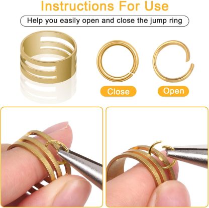 Jewelry Making Supplies and Necklace Repair with Jump Ring Pliers and Open Jump Ring(1200Pcs Silver and Gold)