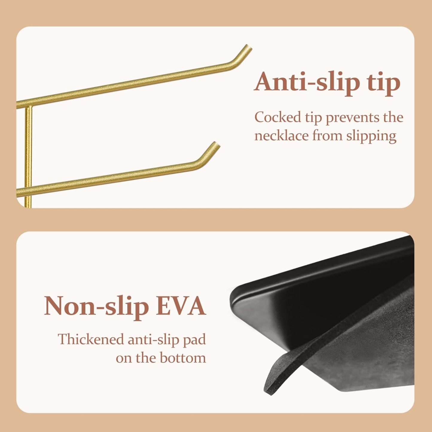 Necklace Stand: Black Metal Necklace Organizer for Home Decor