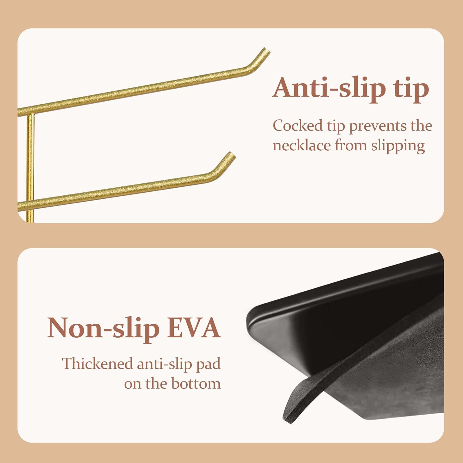 Necklace Stand: Black Metal Necklace Organizer for Home Decor