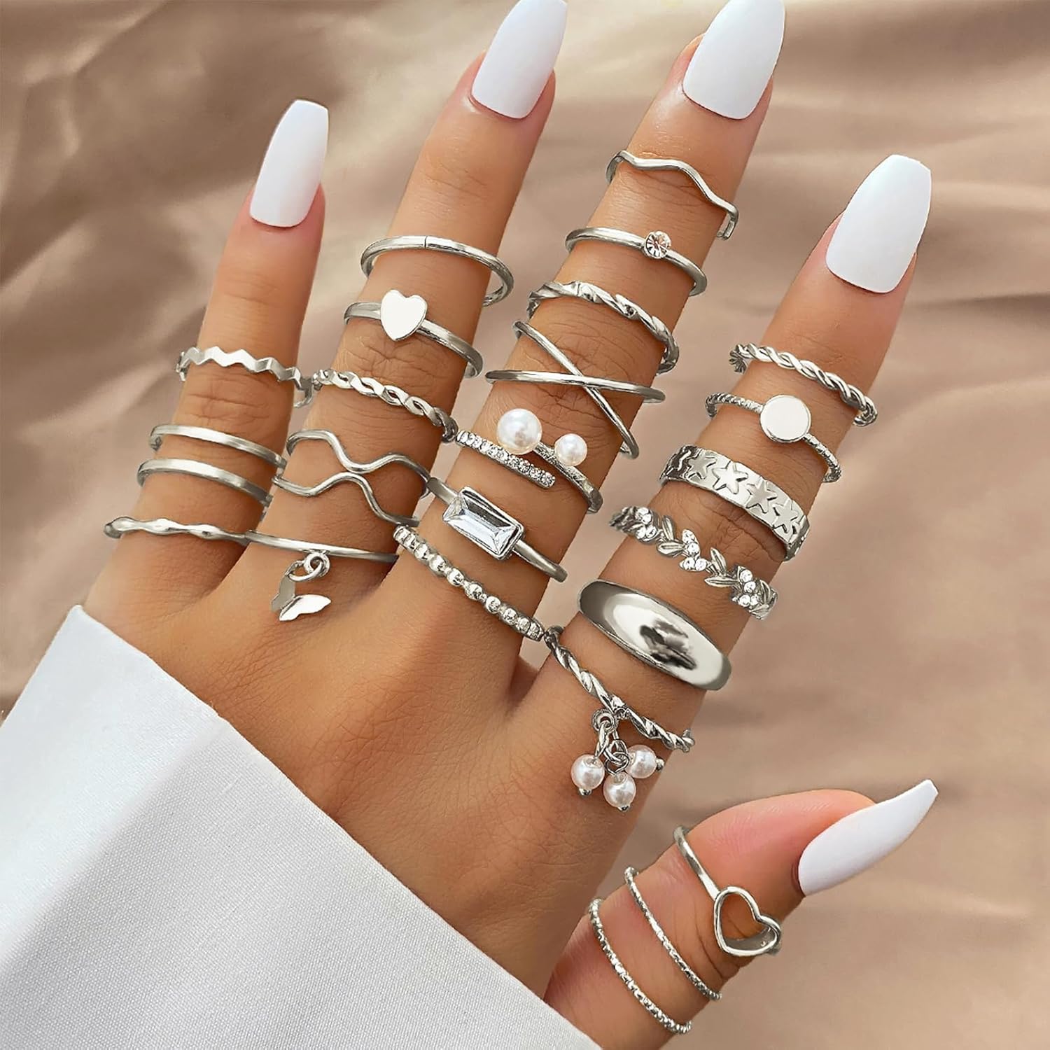  51 Pcs Gold Knuckle Rings Set For Women Girls Vintage Stackable Joint Finger Midi Rings Dainty Cubic Zirconia Crystal Simple Twist Hollow Cute Rings Pack Jewelry Gift