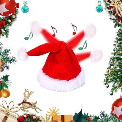 Singing and Dancing Electric Christmas Santa Hat, Electric Swing Moving Santa Hat
