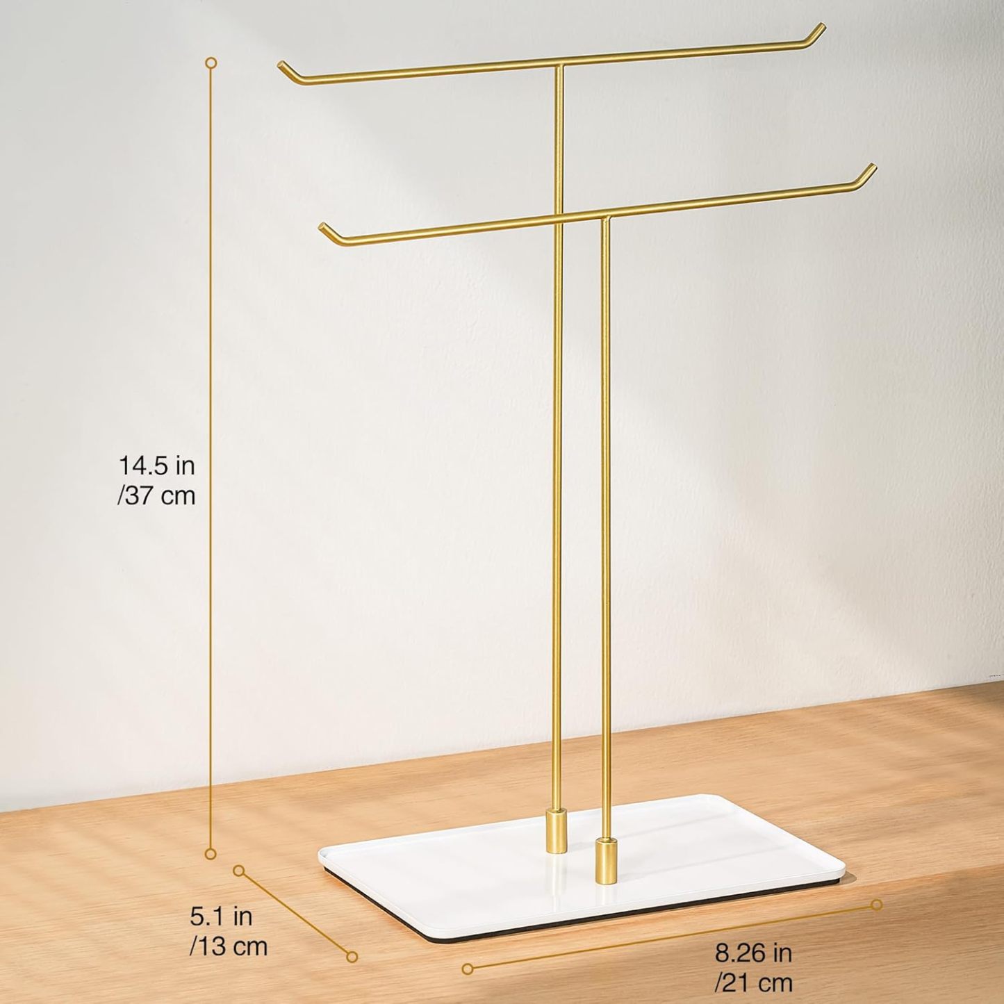 Necklace Stand: Black Metal Necklace Organizer for Home Decor