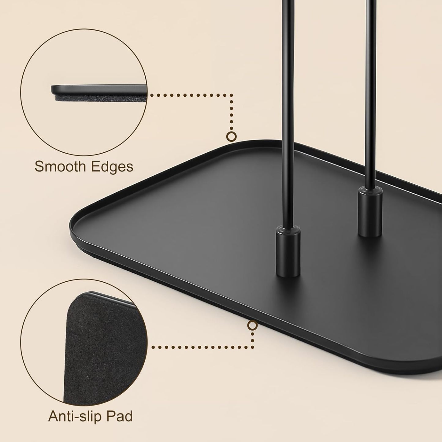 Necklace Stand: Black Metal Necklace Organizer for Home Decor