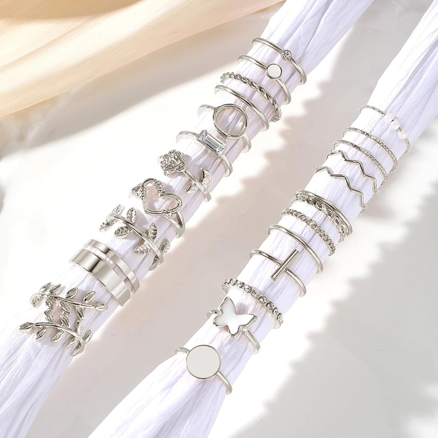  51 Pcs Gold Knuckle Rings Set For Women Girls Vintage Stackable Joint Finger Midi Rings Dainty Cubic Zirconia Crystal Simple Twist Hollow Cute Rings Pack Jewelry Gift