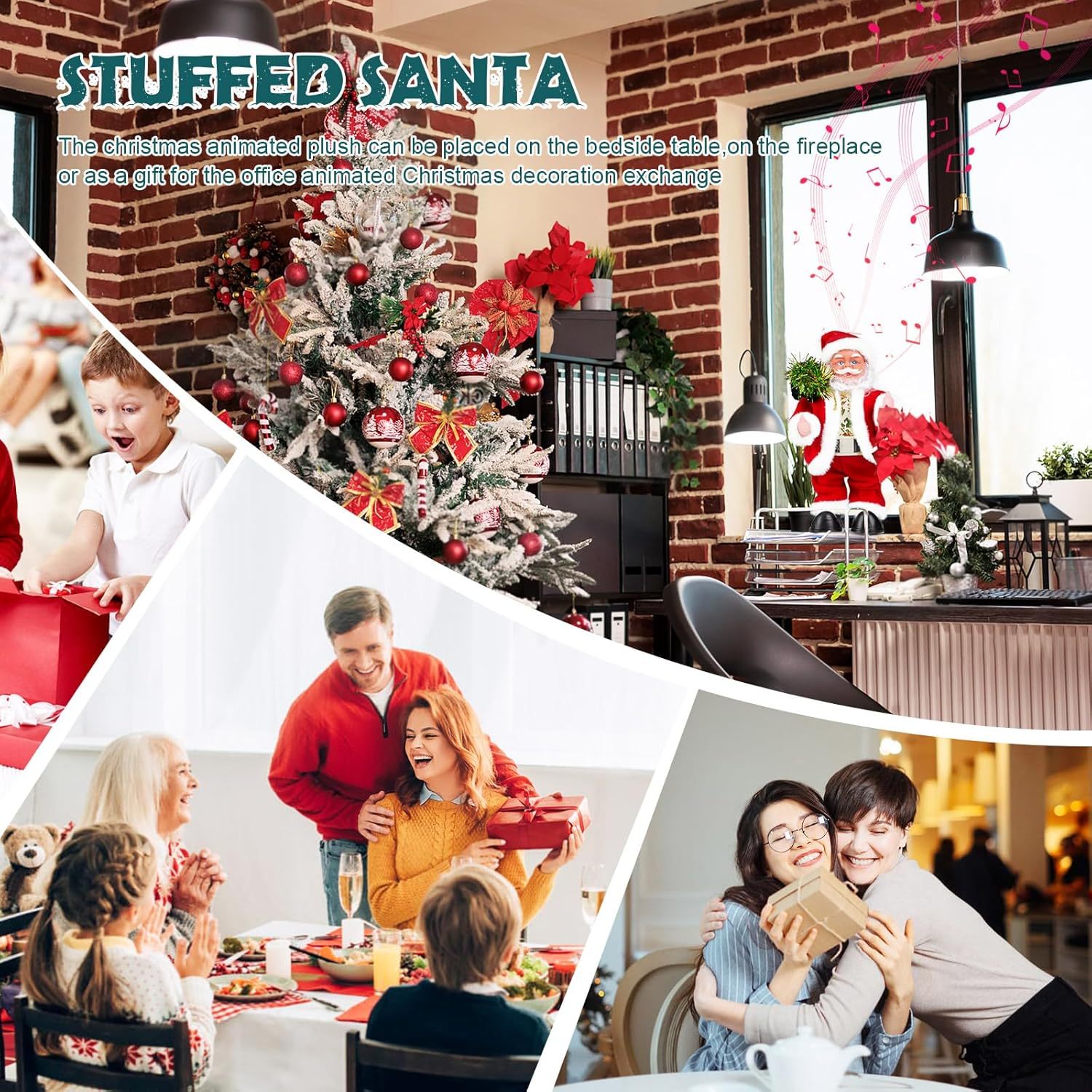 Dancing Santa - Moving Dancing Santa Claus with Music Animated Christmas Singing Toys