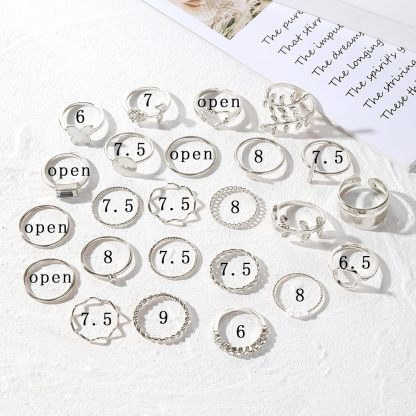  51 Pcs Gold Knuckle Rings Set For Women Girls Vintage Stackable Joint Finger Midi Rings Dainty Cubic Zirconia Crystal Simple Twist Hollow Cute Rings Pack Jewelry Gift