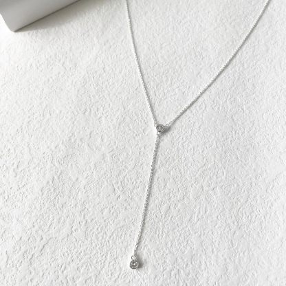 Gold Necklace for Women, Dainty Long Necklace 14k Gold Plated/Silver Y-Shaped Pendant Necklaces Trendy Beaded Chain Drop Necklaces Jewelry for Women Gifts