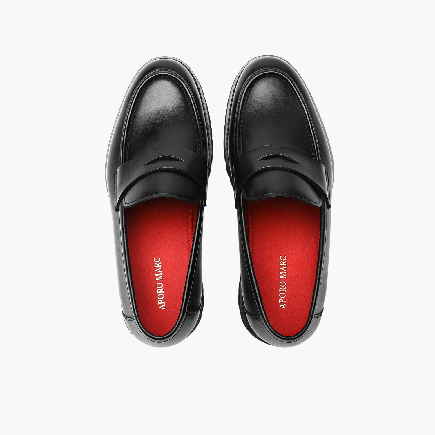 APORO MARC Classic Chunky Sole Penny Loafers for Men