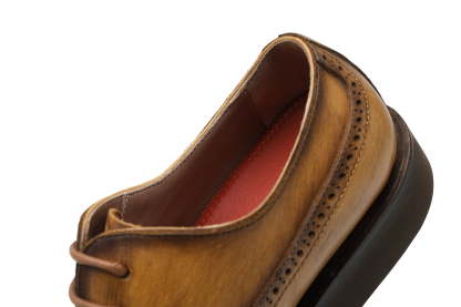 APORO MARC Hand-Painted Patina Tan Cap Toe Brogue Oxford Dress Shoes for Men