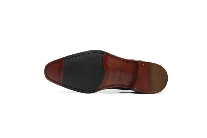 APORO MARC Burgundy Hand Patina Plain Toe Oxford Dress Shoes for Men