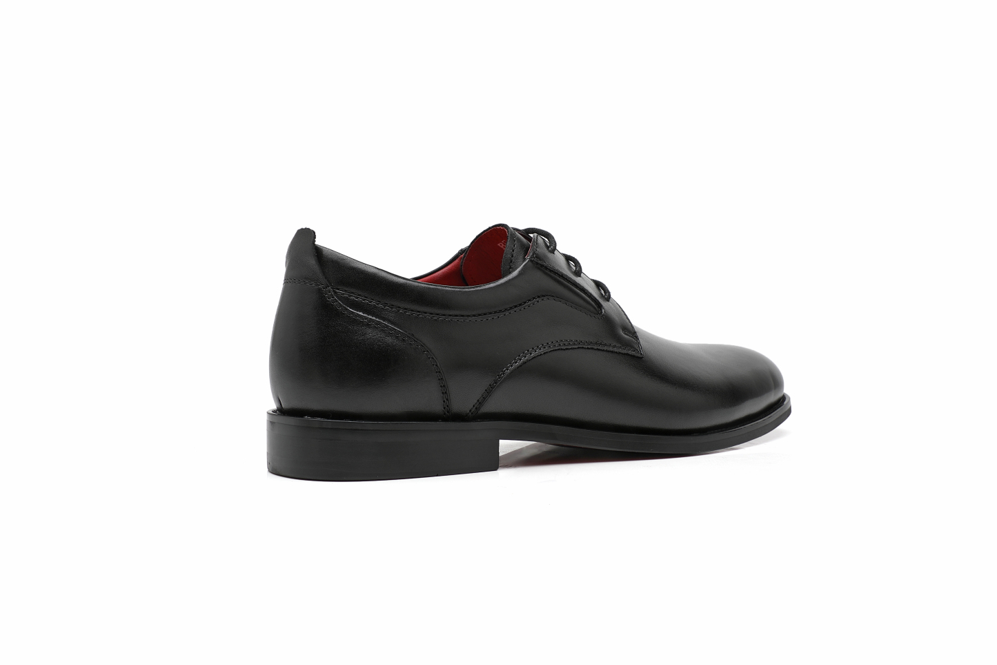 APORO MARC Black Smooth Polished Plain Toe Oxford Dress Shoes for Men