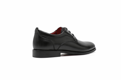 APORO MARC Black Smooth Polished Plain Toe Oxford Dress Shoes for Men