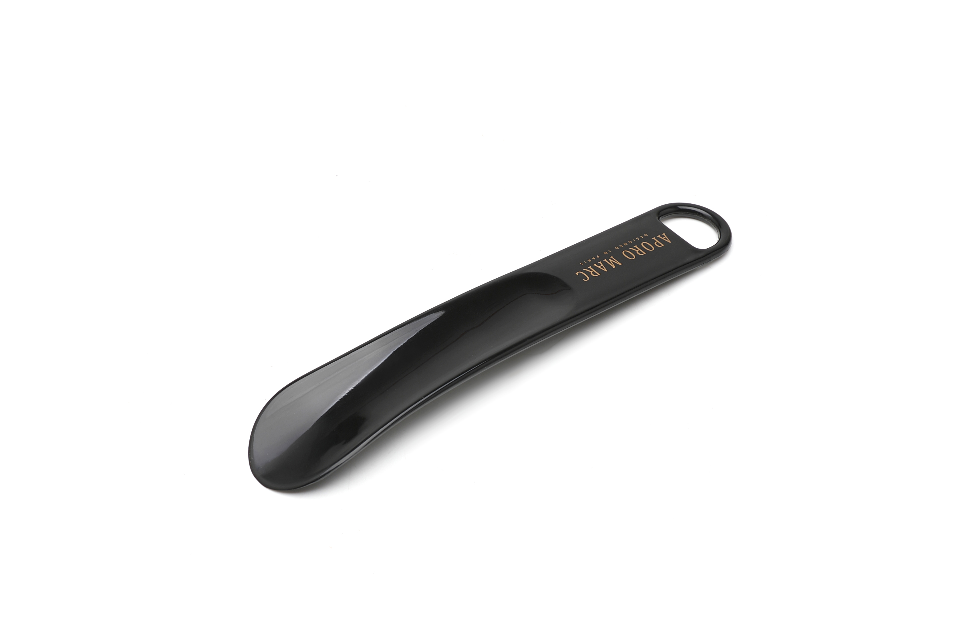APORO MARC Black Glossy Metal Mini Shoe Horn for Men