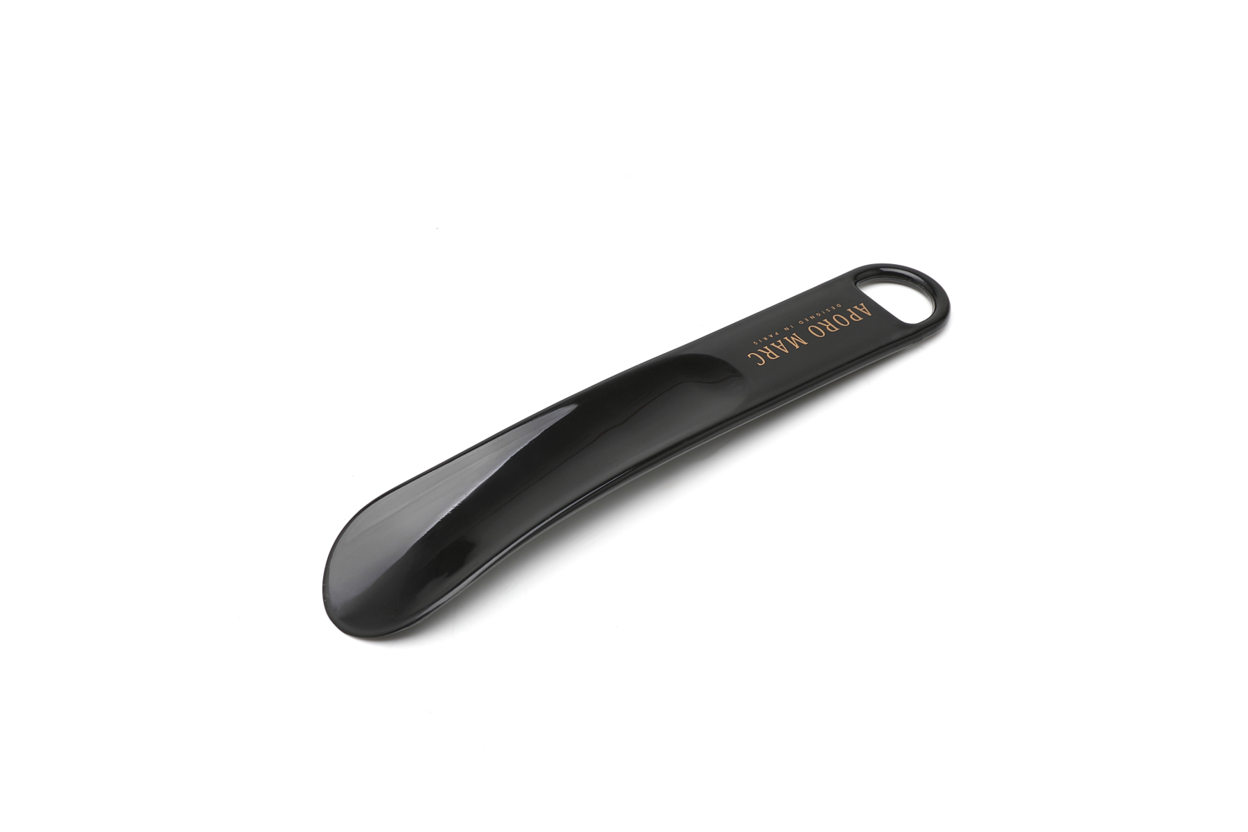 APORO MARC Black Glossy Metal Mini Shoe Horn for Men