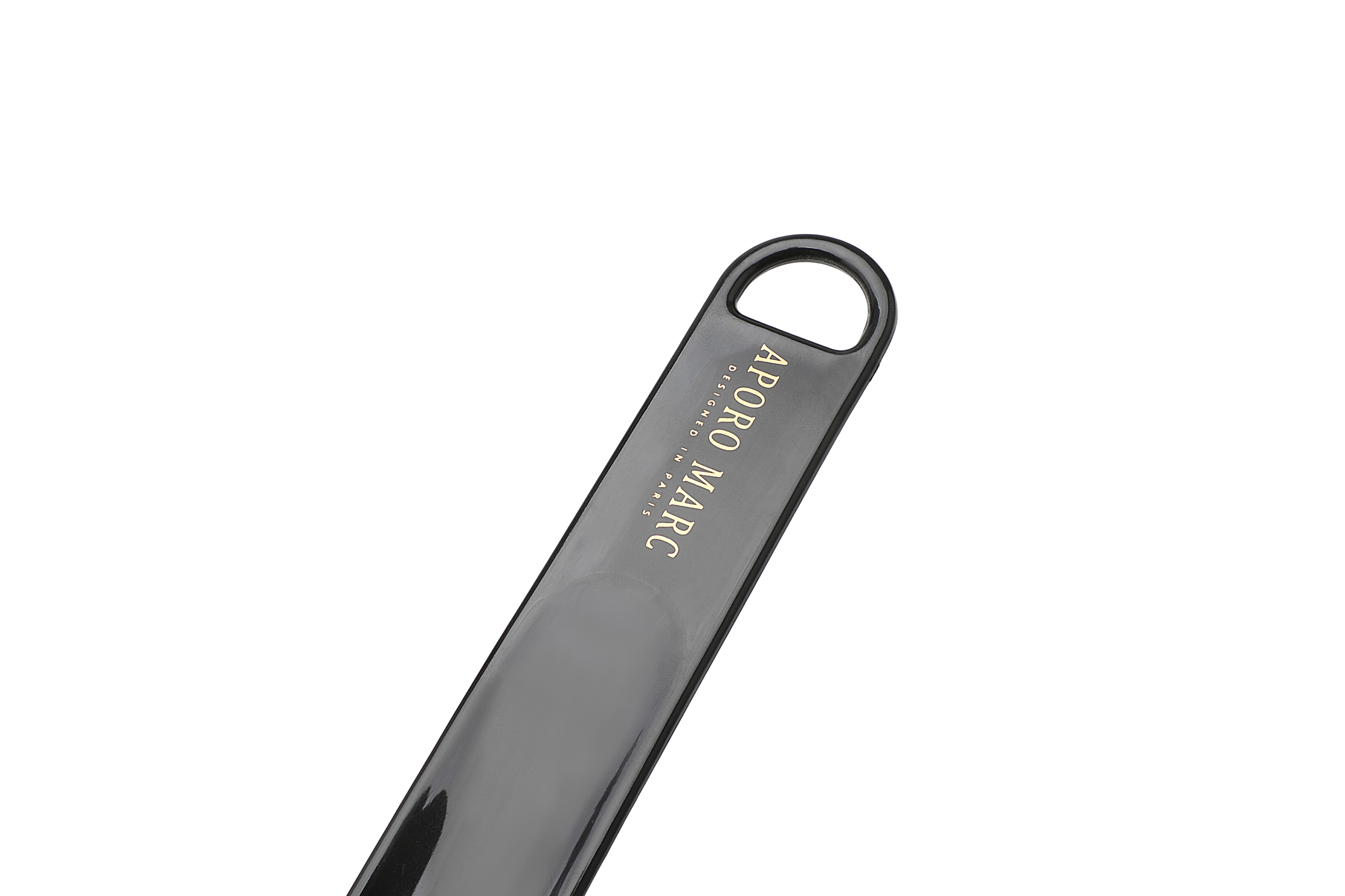 APORO MARC Black Glossy Metal Mini Shoe Horn for Men