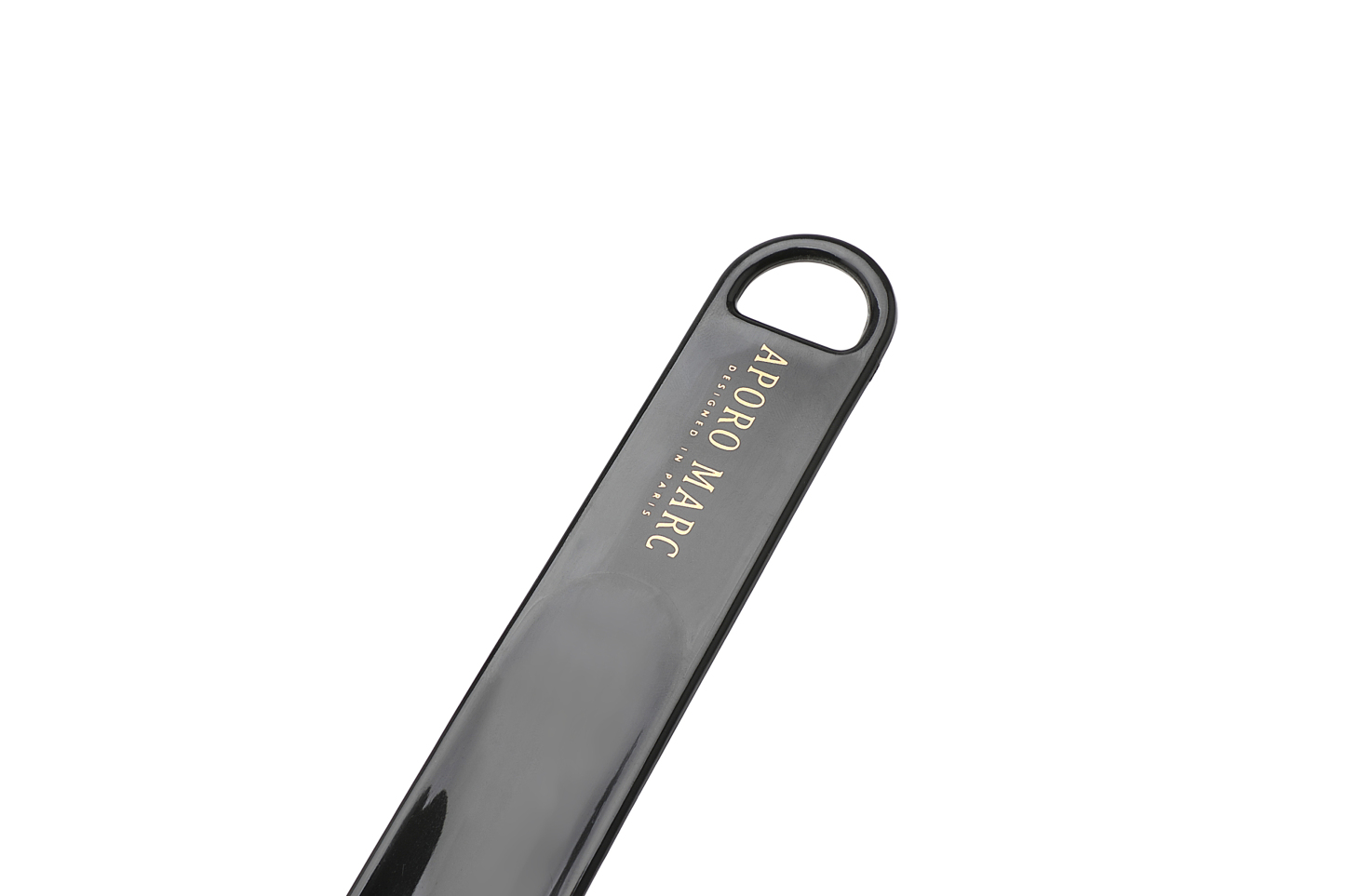 APORO MARC Black Glossy Metal Mini Shoe Horn for Men