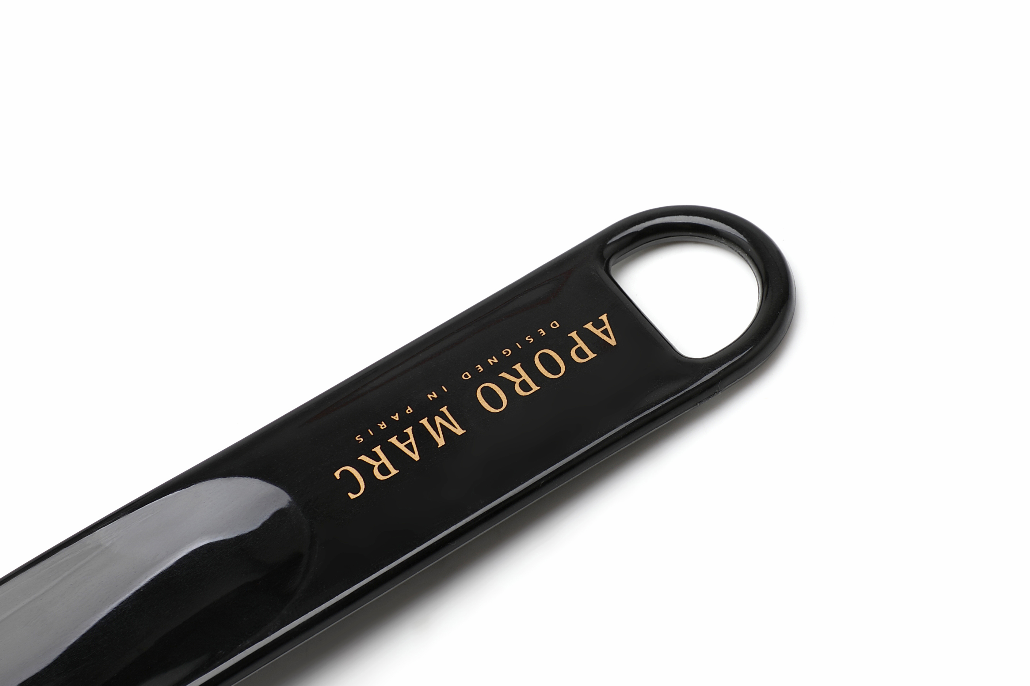 APORO MARC Black Glossy Metal Mini Shoe Horn for Men
