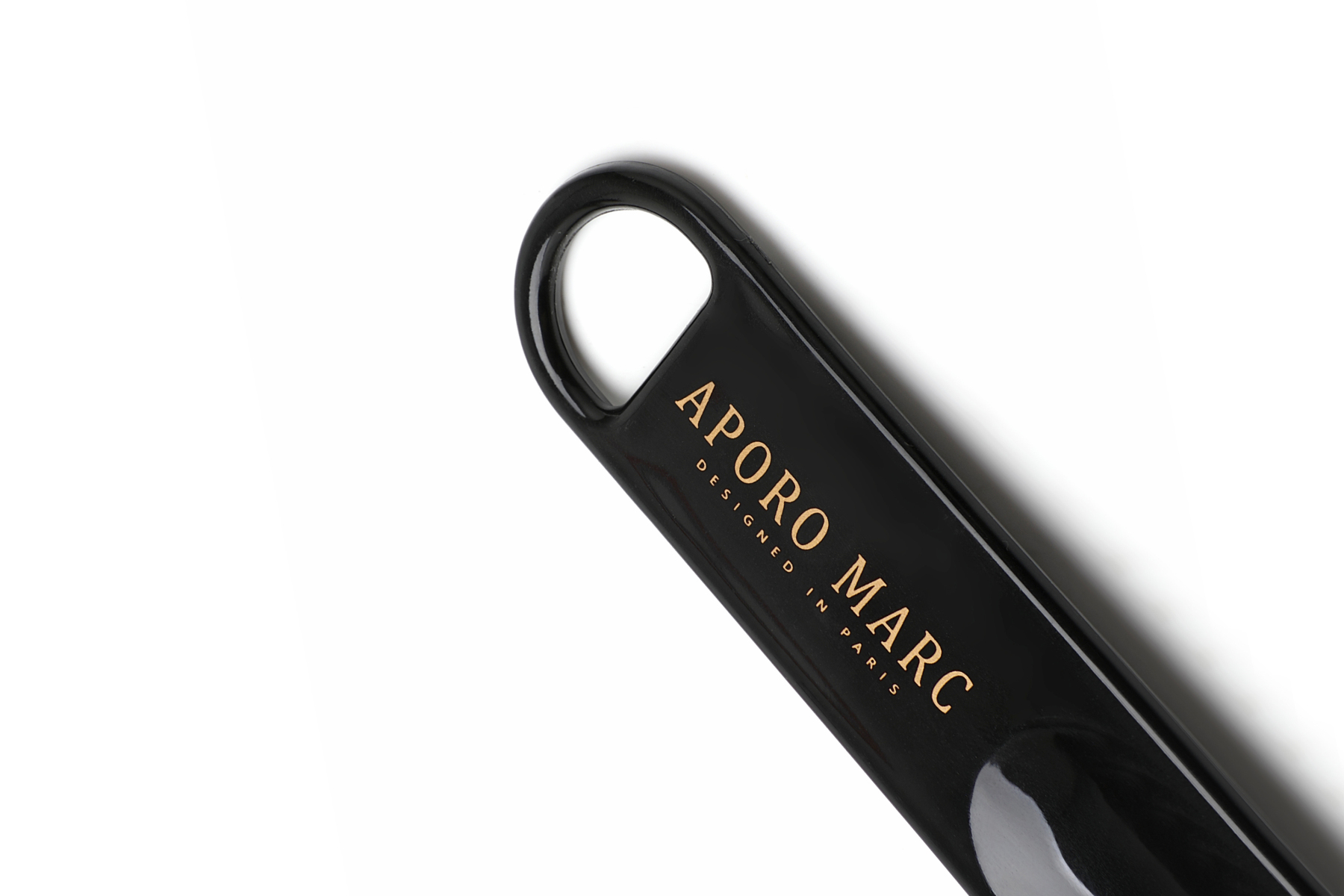 APORO MARC Black Glossy Metal Mini Shoe Horn for Men
