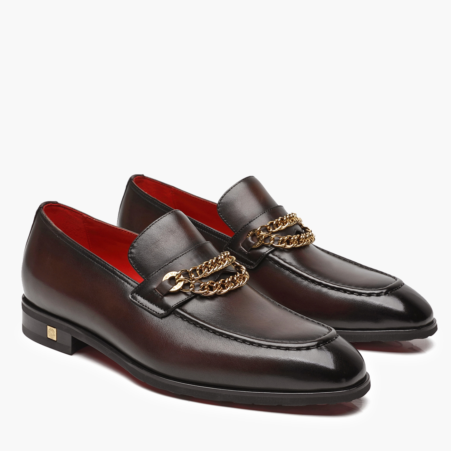 Aporomarc 2026 Classic Burnished Chain Loafers for Men