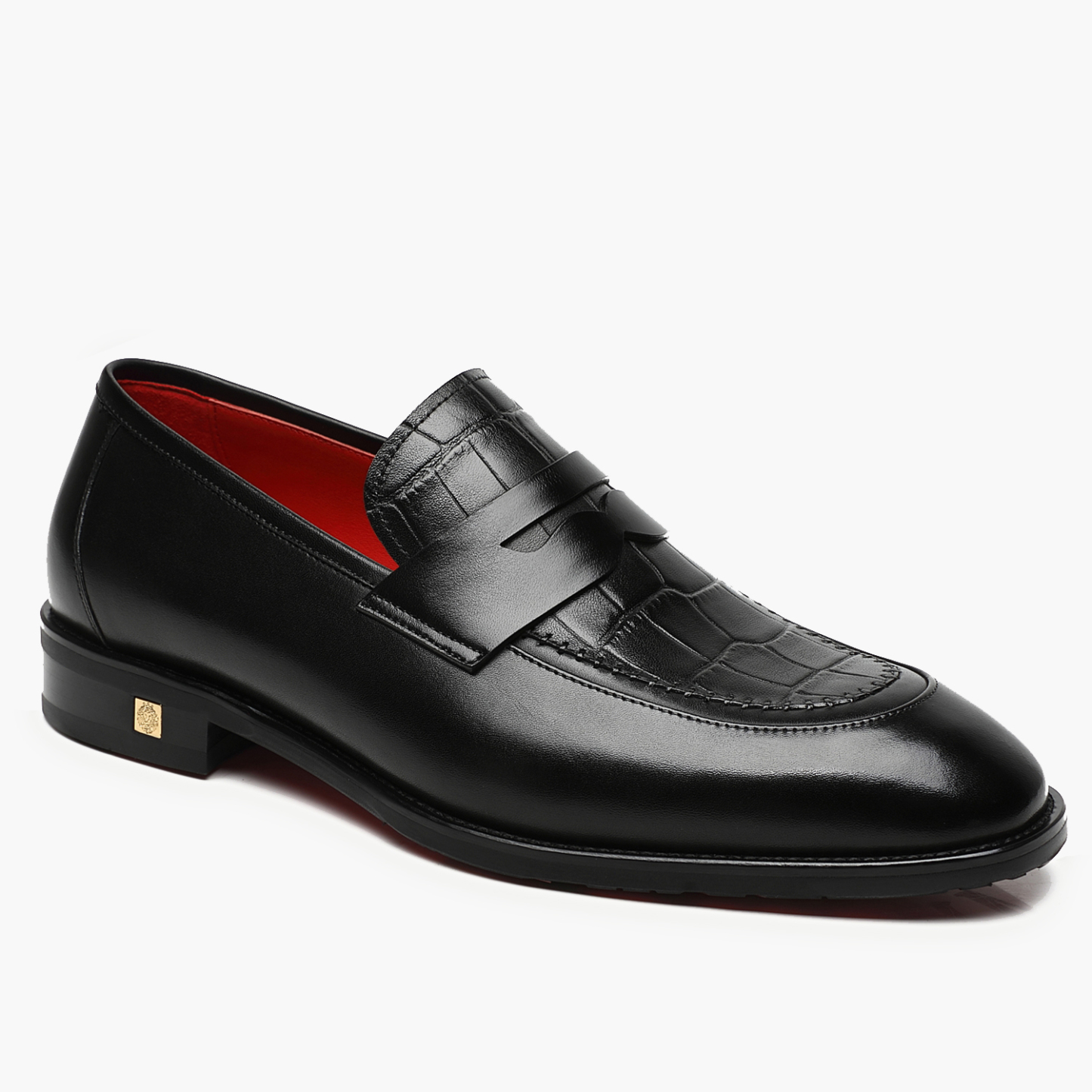 Aporomarc 2026 Classic Croc-Embossed Penny Loafers for Men