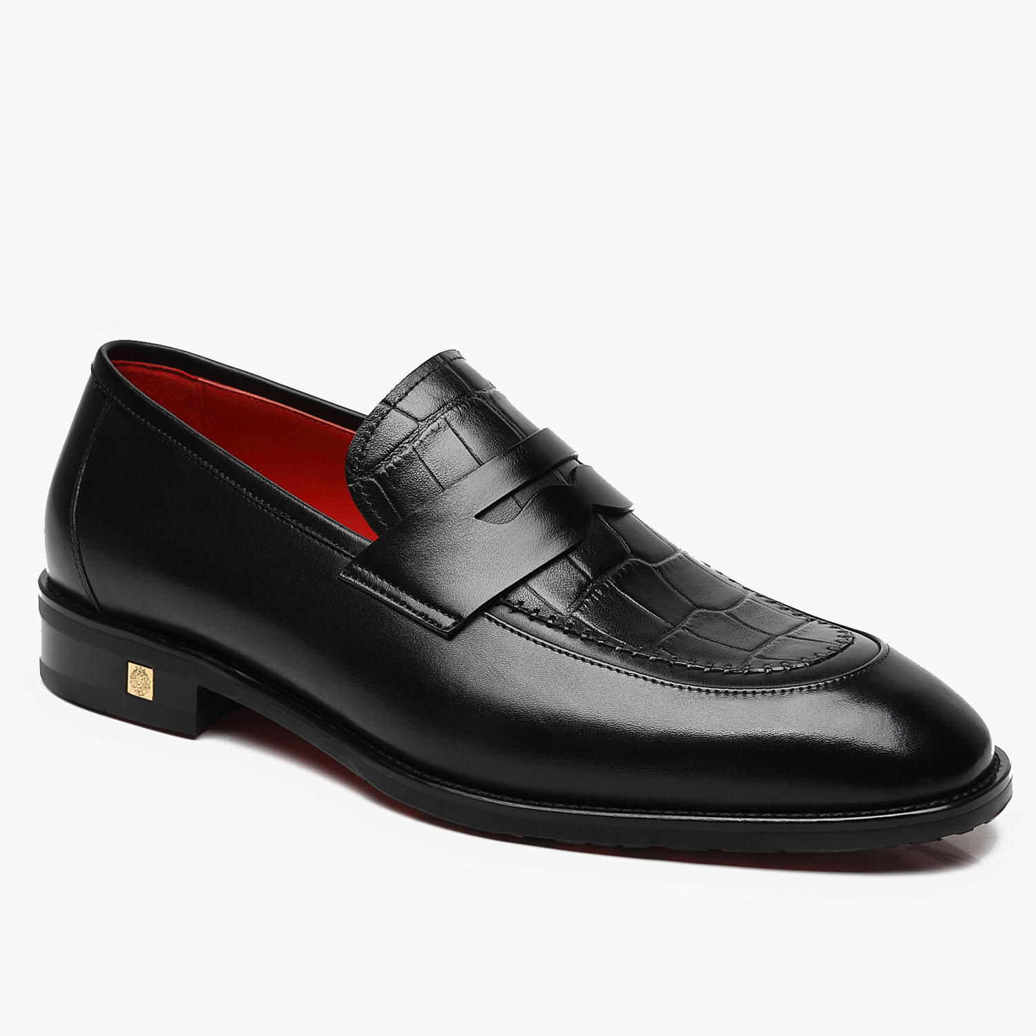 Aporomarc 2026 Classic Croc-Embossed Penny Loafers for Men