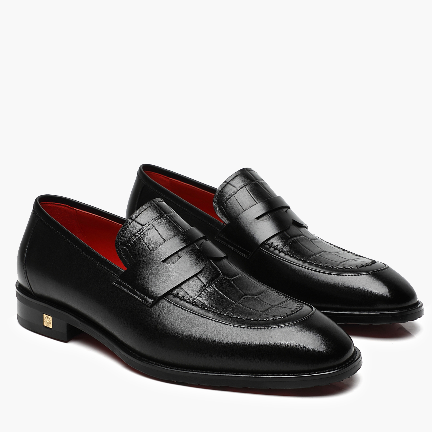 Aporomarc 2026 Classic Croc-Embossed Penny Loafers for Men