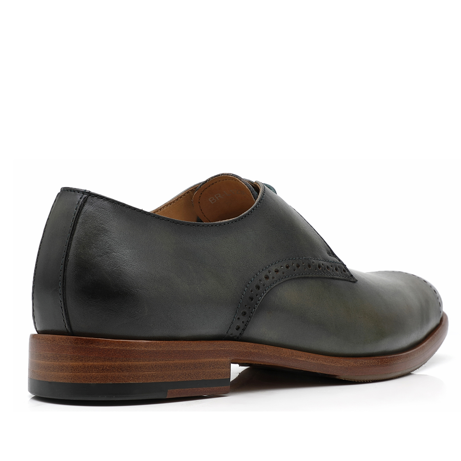 APORO MARC Dark Green Hand Burnished Leather Wholecut Oxford Dress Shoes for Men