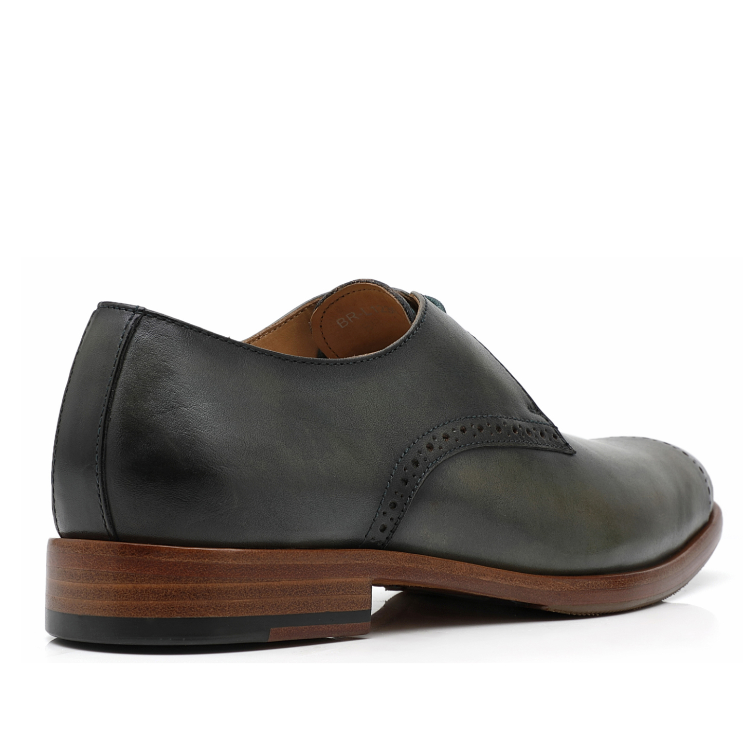 APORO MARC Dark Green Hand Burnished Leather Wholecut Oxford Dress Shoes for Men