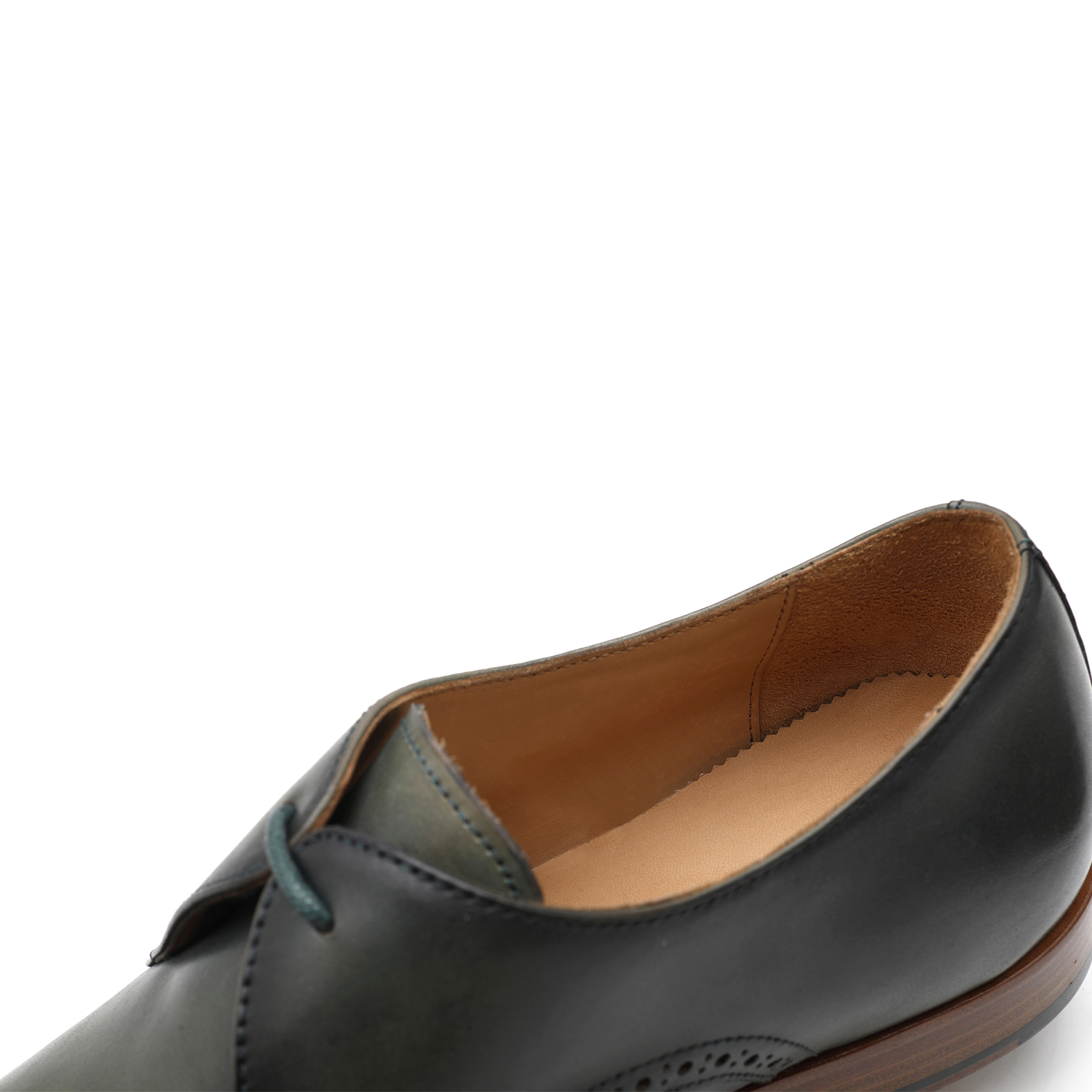 APORO MARC Dark Green Hand Burnished Leather Wholecut Oxford Dress Shoes for Men