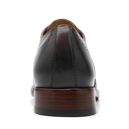APORO MARC Taupe Brown Adelaide Oxford Dress Shoes in Hand Burnished Leather for Men