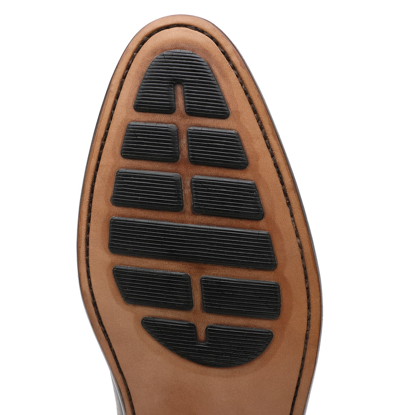 APORO MARC Men's Brown Hand Patina Woven Cap Toe Brogue Oxford Shoes