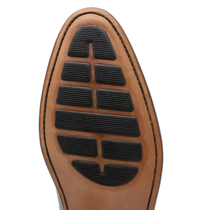 APORO MARC Men's Brown Hand Patina Woven Cap Toe Brogue Oxford Shoes