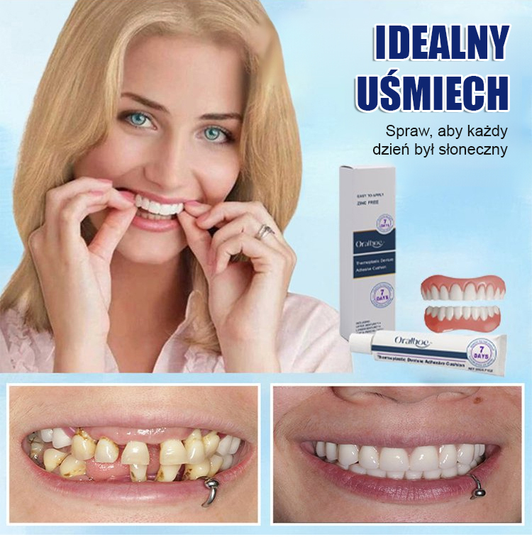 Zestaw kosmetycznych protez zębowych