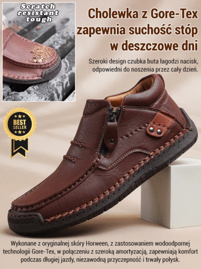 Ręcznie wykonane eleganckie skórzane męskie buty