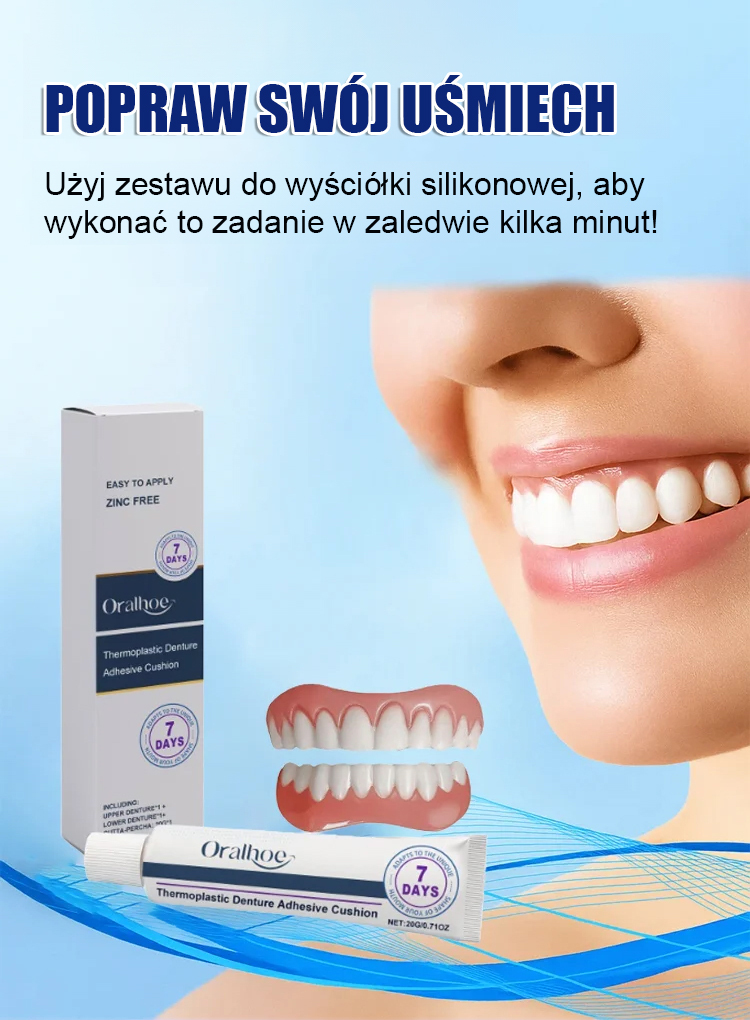 Zestaw kosmetycznych protez zębowych