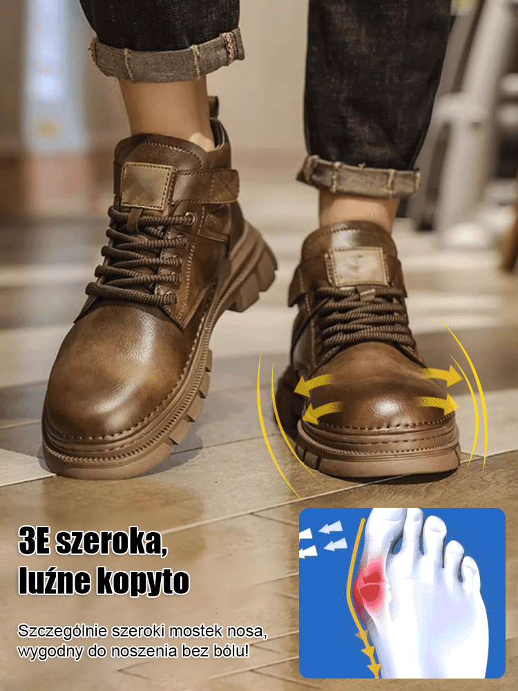Męskie wysokie buty Martin z wełny