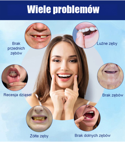 Zestaw kosmetycznych protez zębowych