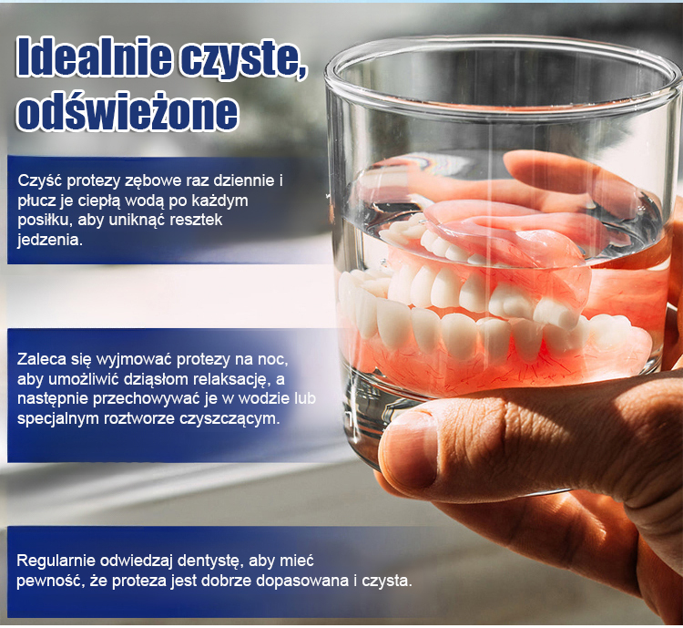 Zestaw kosmetycznych protez zębowych