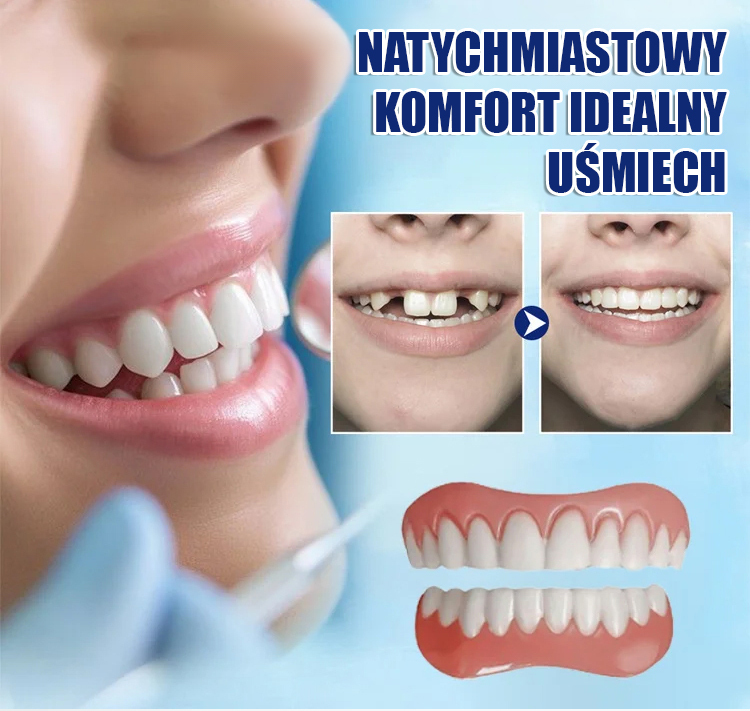 Zestaw kosmetycznych protez zębowych