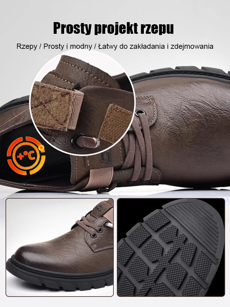 Męskie wysokie buty Martin z wełny