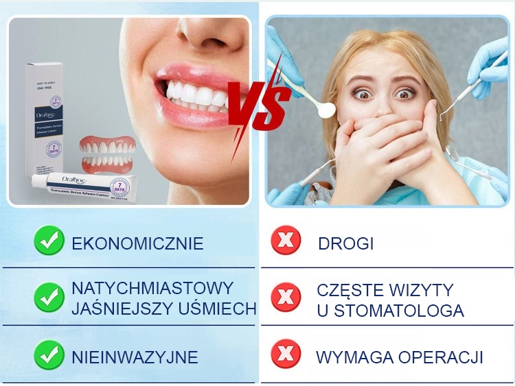 Zestaw kosmetycznych protez zębowych