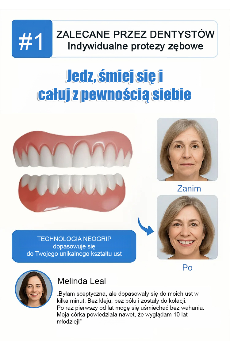 Zestaw kosmetycznych protez zębowych