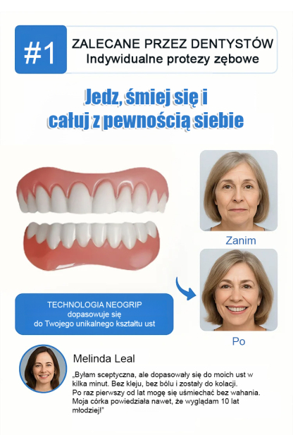 Zestaw kosmetycznych protez zębowych