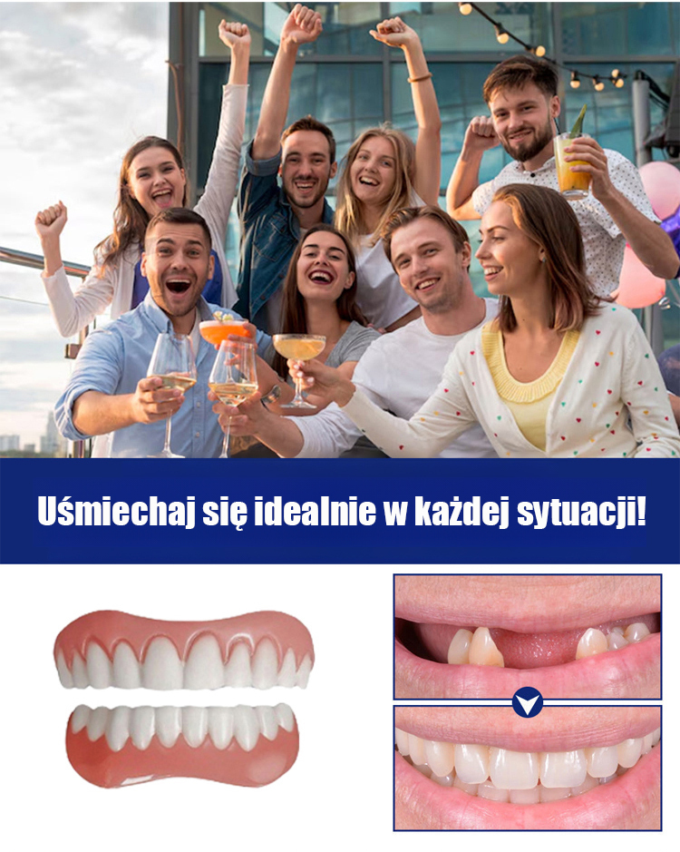 Zestaw kosmetycznych protez zębowych