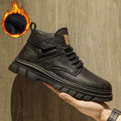 Męskie wysokie buty Martin z wełny