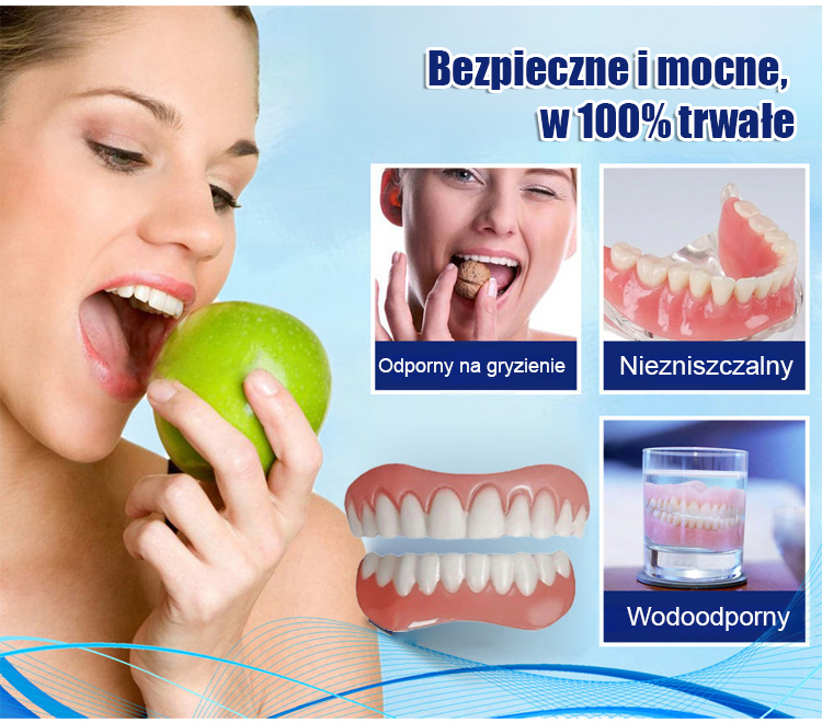 Zestaw kosmetycznych protez zębowych