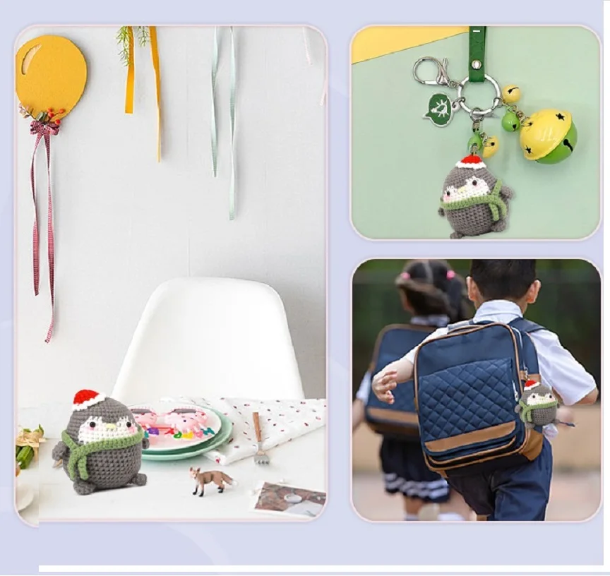 Cute Penguin Crochet Animal Non-finished Beginner Crochet Suit Yarn Knitting Suit Polyester Fiber Crochet Starter Kit Process - Mood Moor