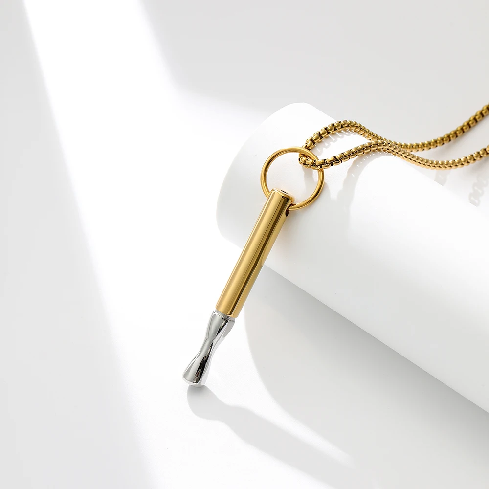 A yoga meditation necklace accessory with a breathing - resistance whistle to aid in cardiopulmonary function exercise - Mood Moor