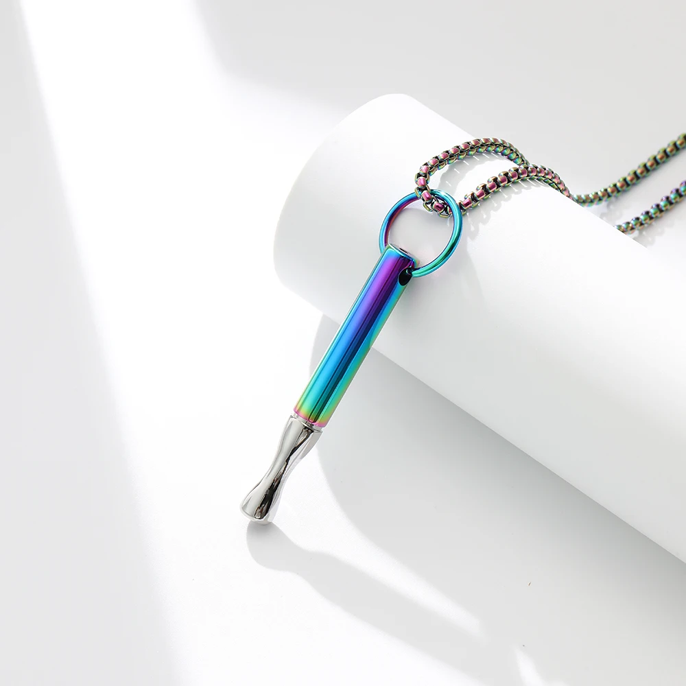 A yoga meditation necklace accessory with a breathing - resistance whistle to aid in cardiopulmonary function exercise - Mood Moor